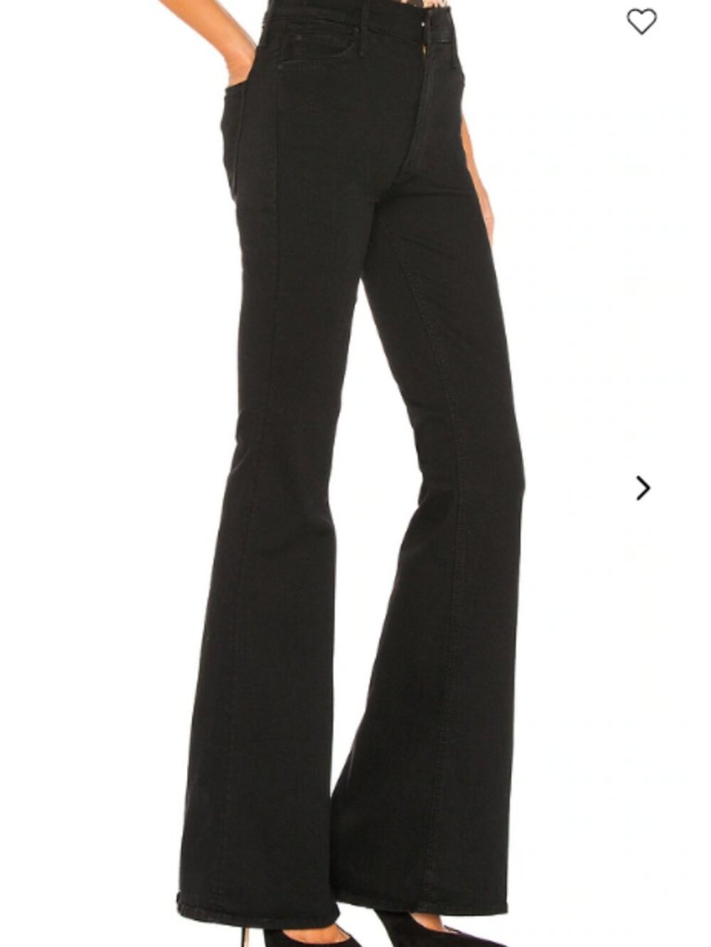 MOTHER Black High-Rise Flare Jeans